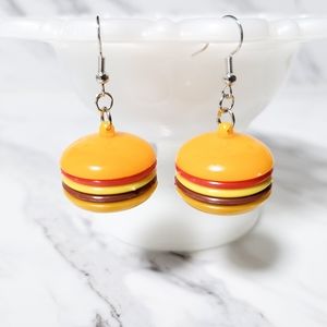 Vintage 1980's Hamburger Kitsch Toy Earrings